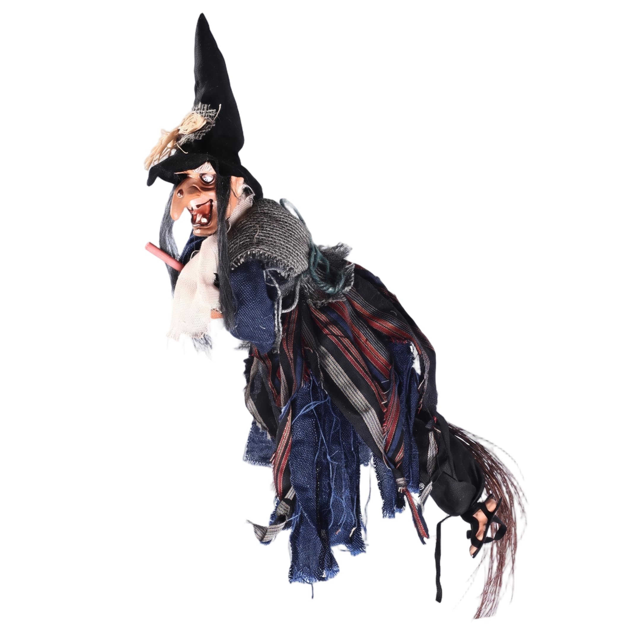 BeVistoso Halloween Witch, Hanging Motion Activated Halloween Decorations With Glowing Eyes & Cackle, Blue, Animatronic