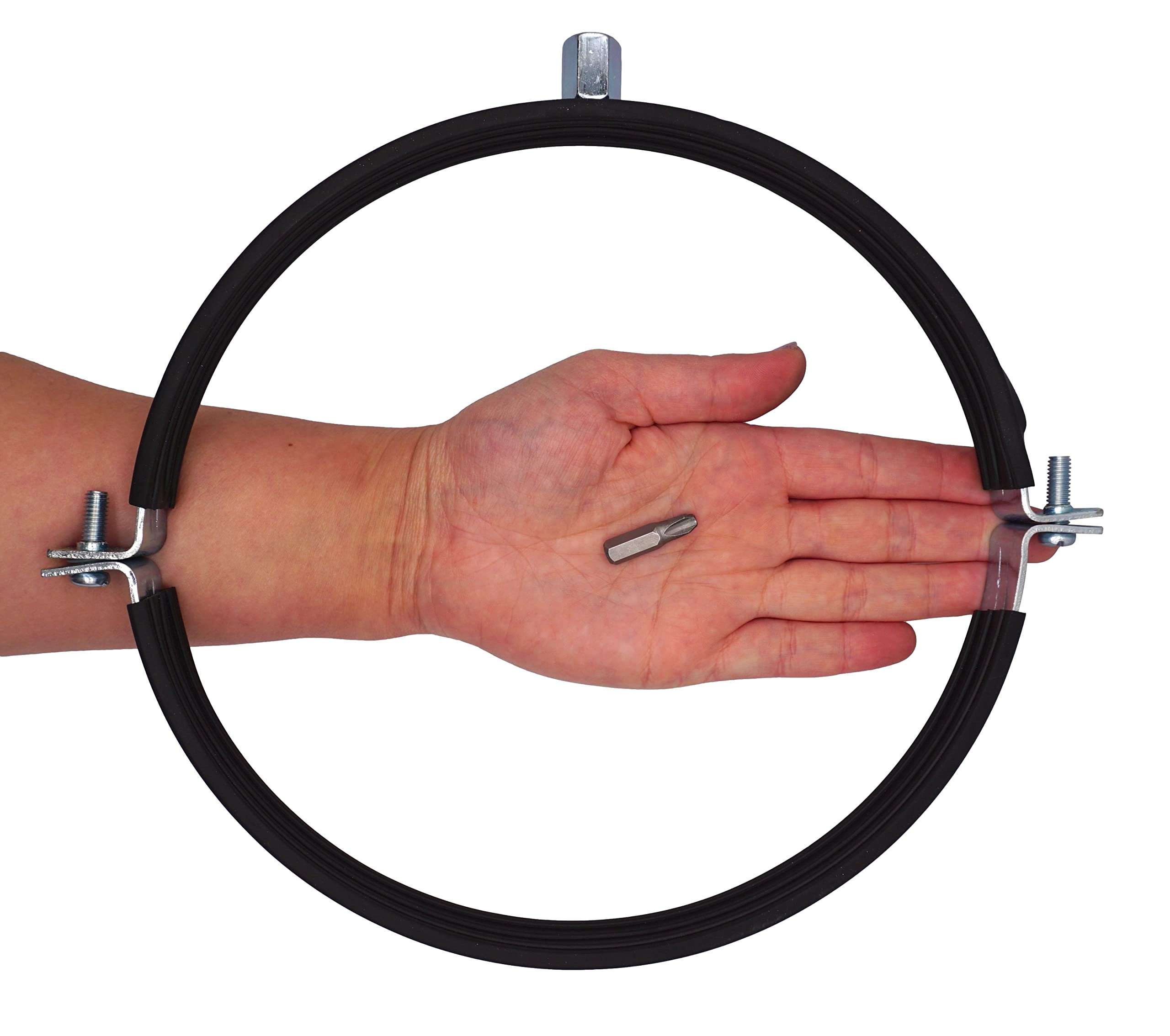 Soportes de tubería con forro de goma SKIR'CO para tuberías de 200 mm, abrazaderas de montaje en pared y techo
