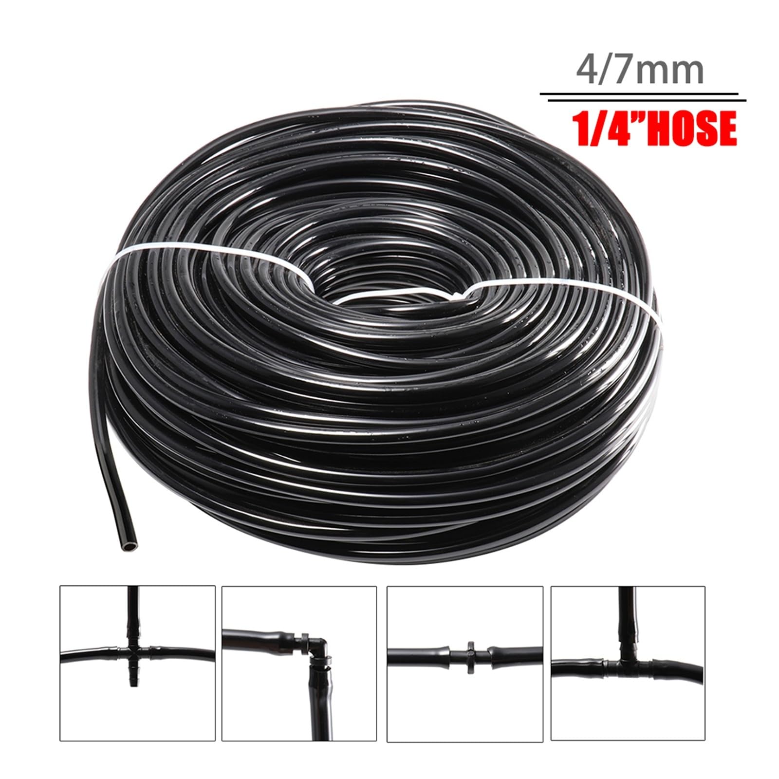Tubo de microirrigación de PVC de 4/7 mm for sistema de goteo de jardín | Tubería de microirrigación for sistemas de riego de bonsáis en invernaderos.(60M)