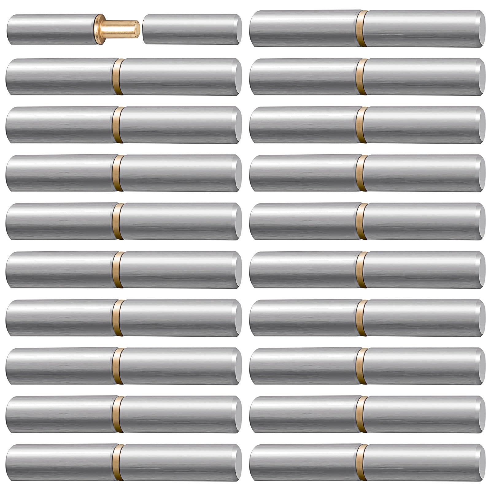 20 Pcs Weldable Barrel Hinges, 8 x 1.2 cm Weld On Bullet Hinge, Heavy Duty Carbon Steel Gate Hinge for Swing Door Trailer Windows Drive Gates