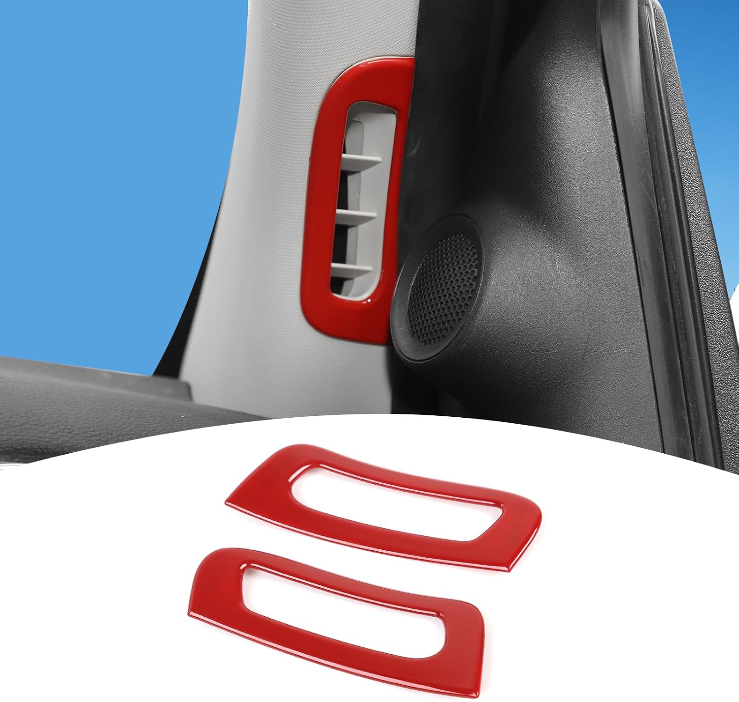 for Durango A-Pillar Air Vent Trim Cover for Dodge Durango 2011-Present Red Interior Accessories 2pcs