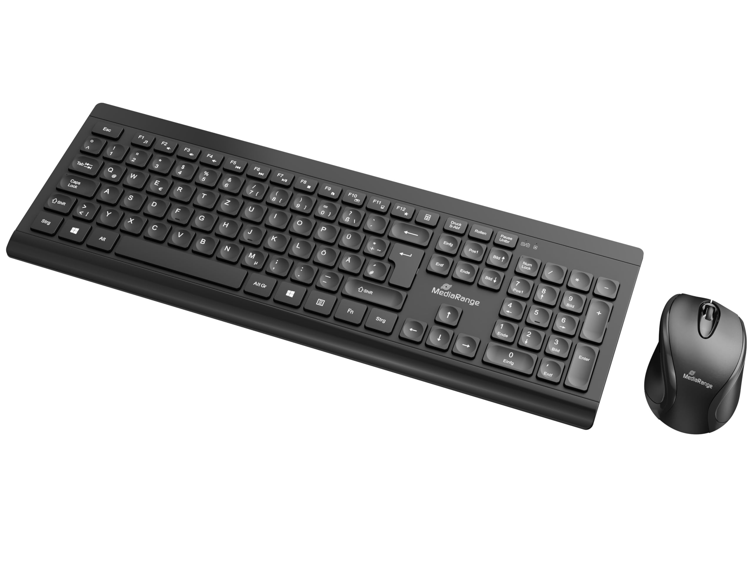 MediaRange MROS104 Keyboard Set QWERTZ wireless 5 Button mouse + keyboard
