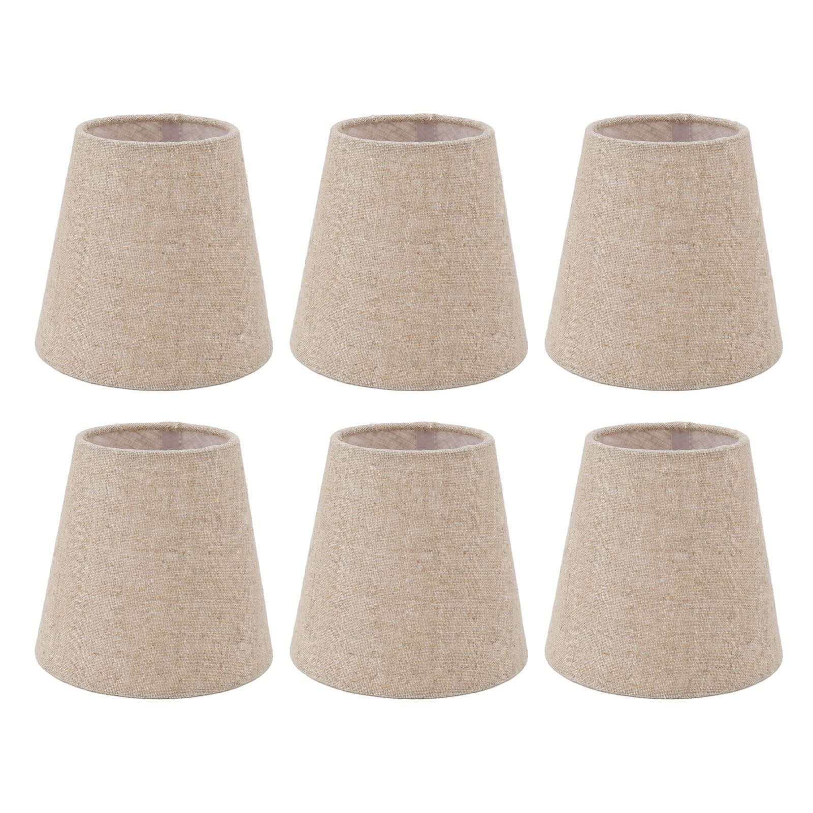 cyrank Set of 6 Clip LampShades,Clip on Lampshades Ceiling Light Shades Wall Light Shades Small Lampshade Floor Lamp Shade Replacement for Chandeliers Table Lamps