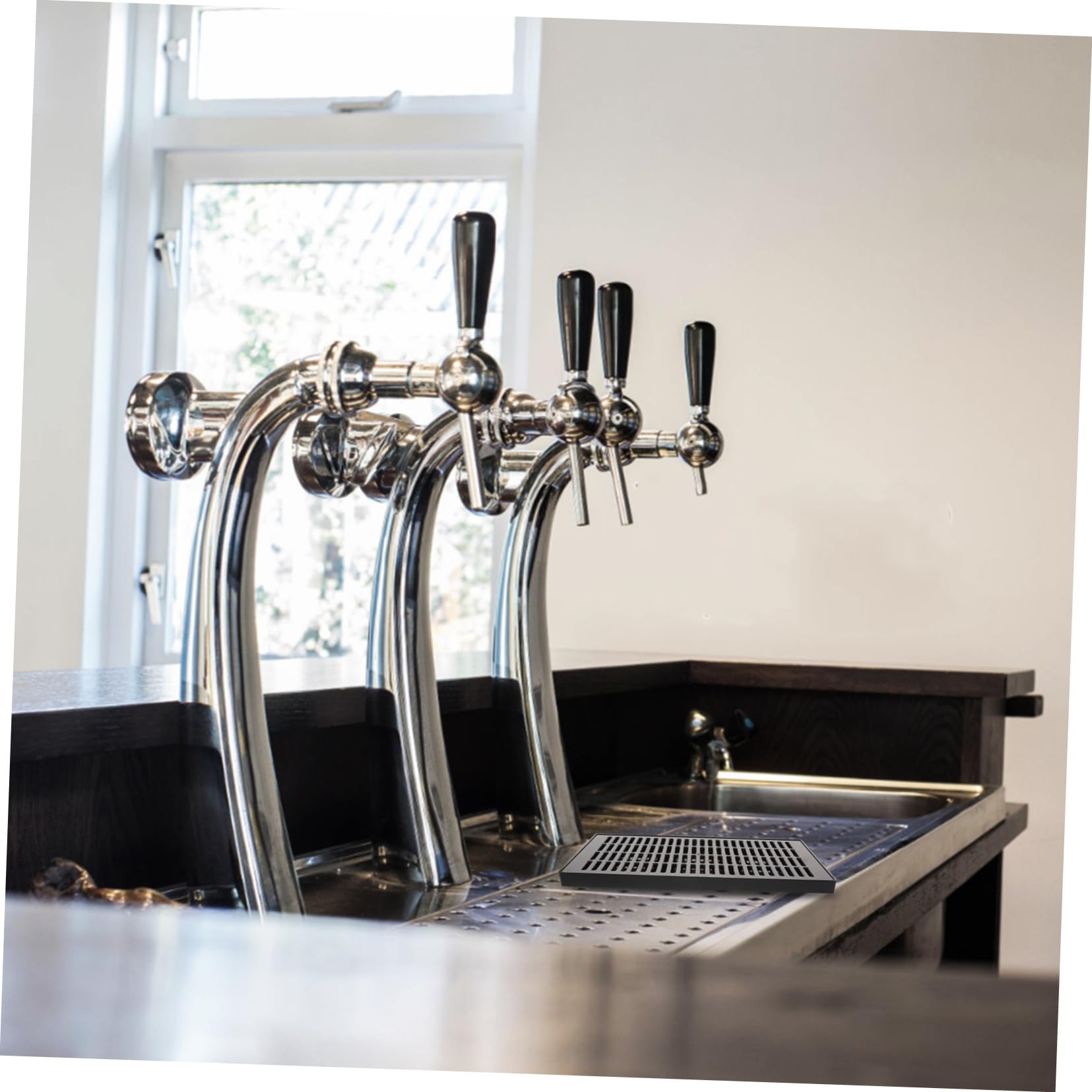 BESTYASH Bandeja Rectangular de Plástico para Barriles y Dispensadores de Bebidas Recogegotas Extraíble Resistente y Fácil de Limpiar Accesorio para Bares y Eventos