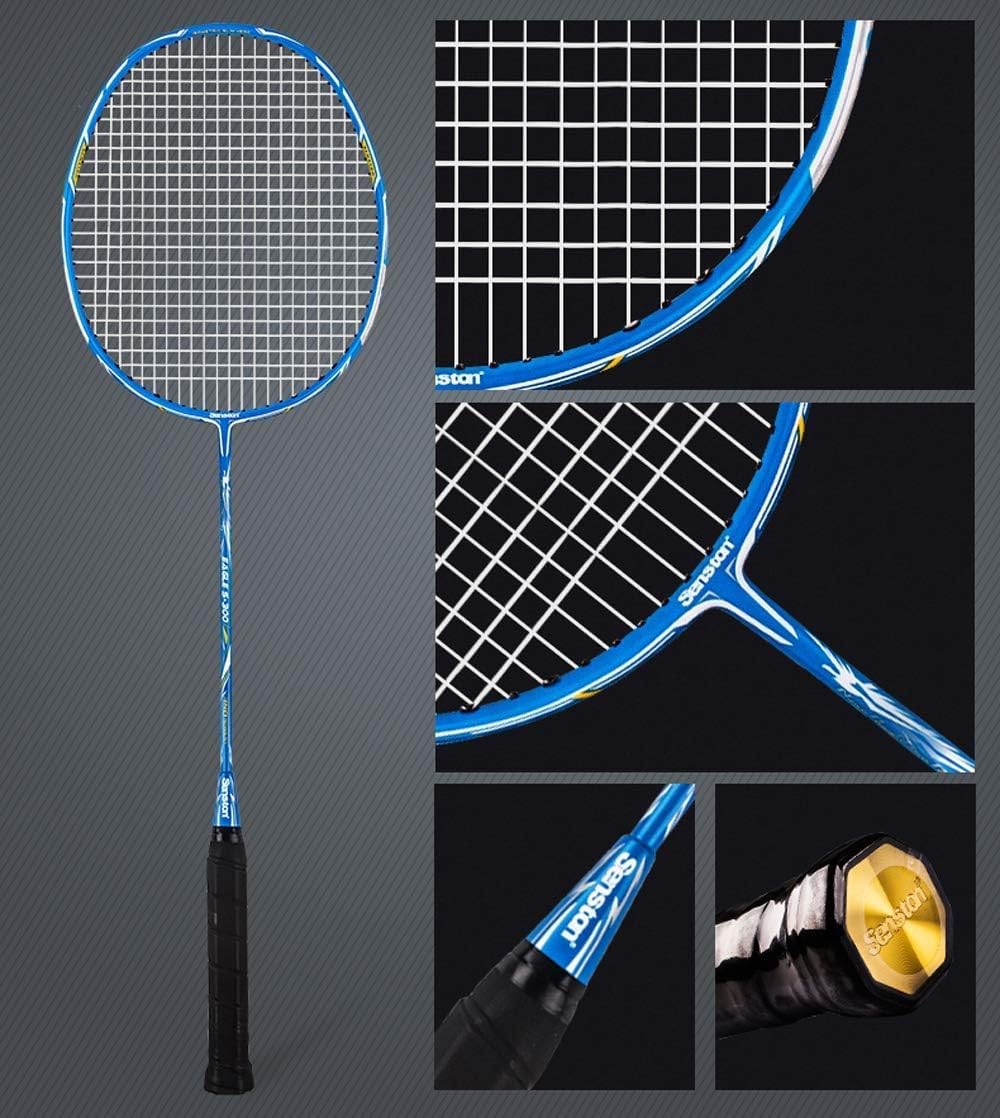 Senston Racchetta da Badminton in Carbonio Grafite con Custodia protettivi di qualità con Volano,Overgrip