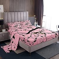 Vista 37 de Feelyou Juego de Sábanas Vintage con Flores Groovy Estilo Retro Sábanas Florales Boho con Sábana Bajera de Bolsillo Profundo para Niños Años 60 70