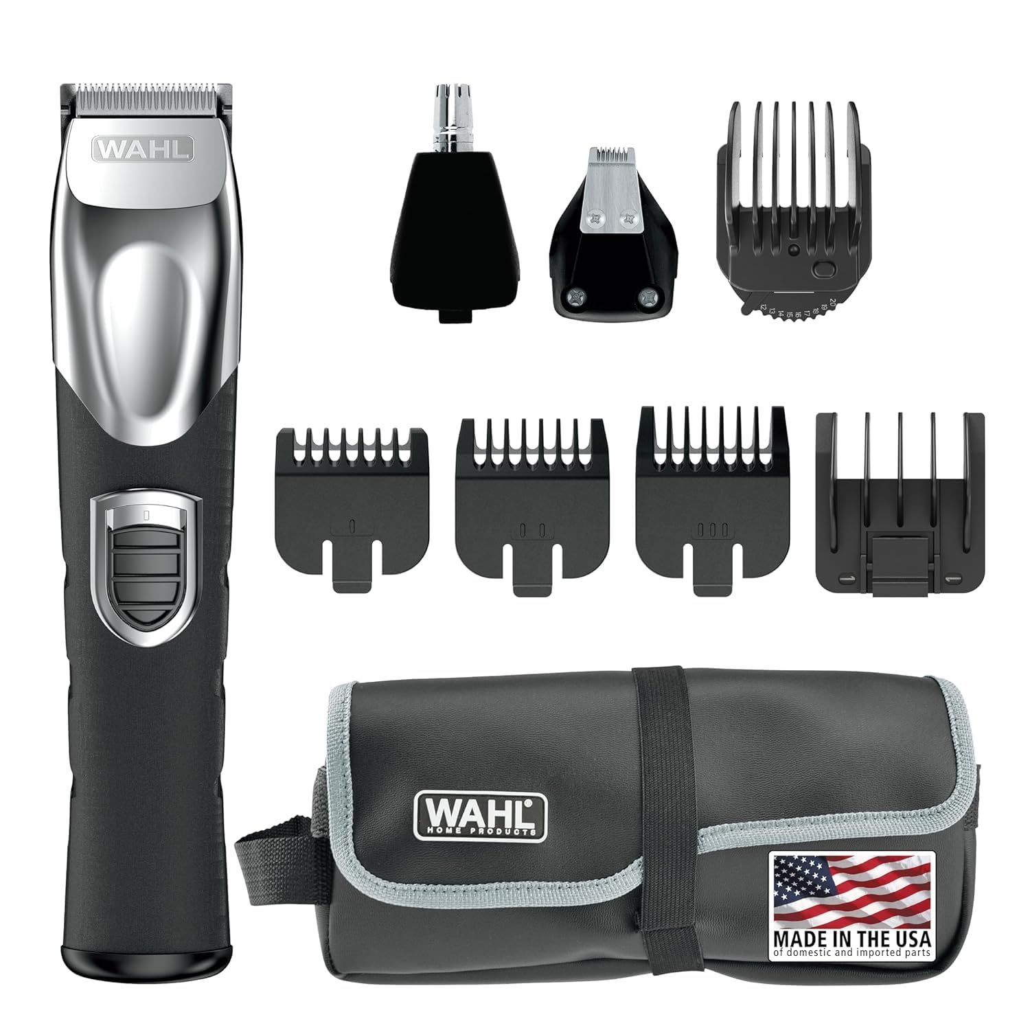 Wahl Lithium-Ion Total Beard Grooming Kit With 13 Different Trimming Lengths. Self Sharpening Blades, High Performance Battery, Black, 1050.041