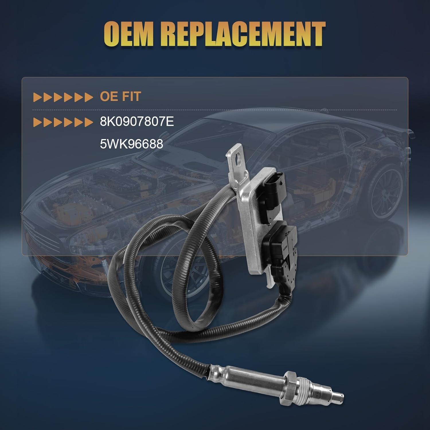 Nox Sensor Nitrogen Oxide Sensor 8K0907807E Fit for 2012-2015 VW Passat 2.0L-L4 A4 S4 A5 S5 Aftermarket Part Replace OE 5WK96688