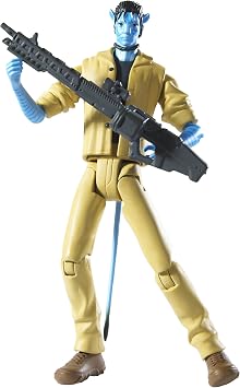Mattel James Cameron's Avatar Na'vi Jake Sully RDA with Tan Outfit and Gun Action Figure