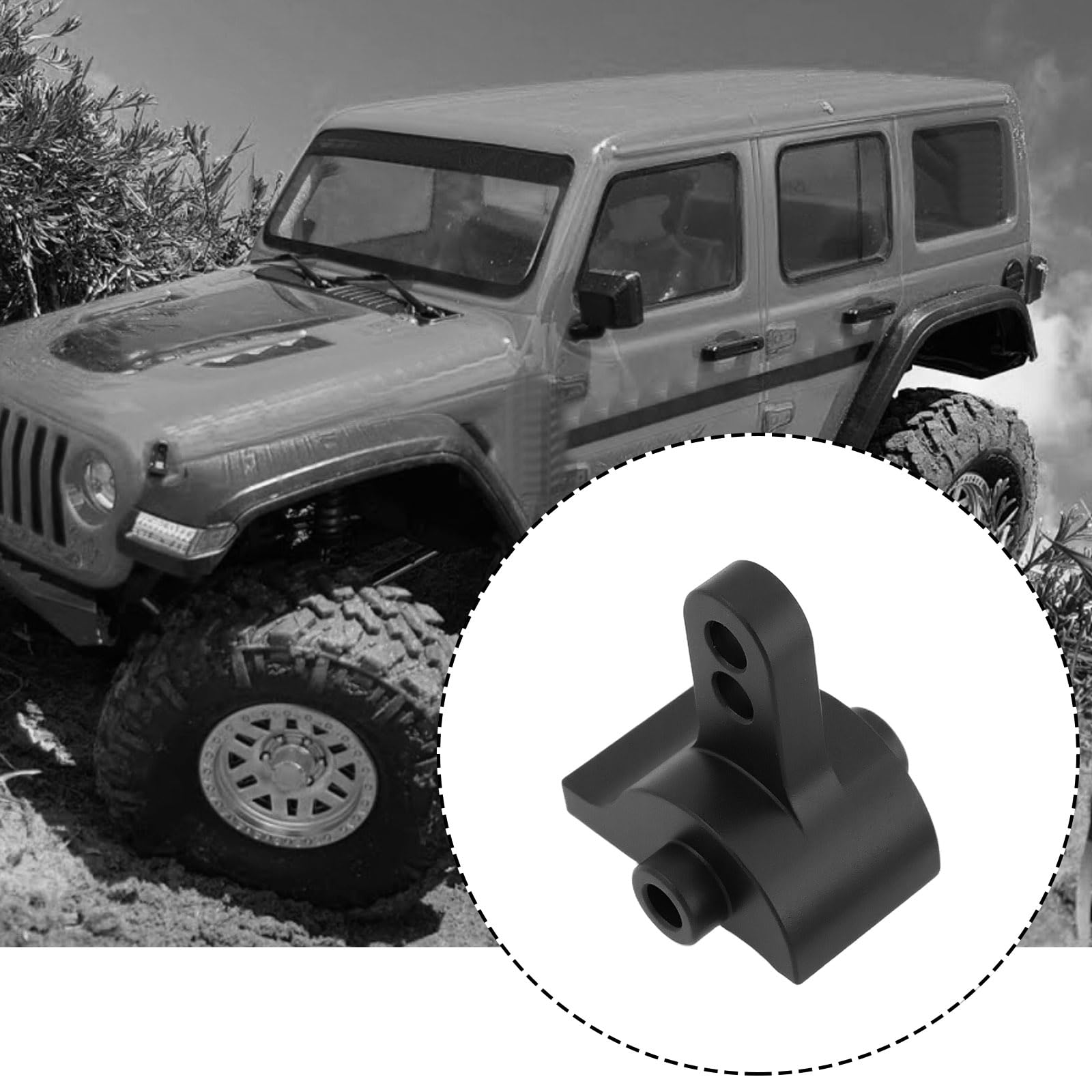 EMSea RC Car Rear Upper Link Riser Compatible with Axial SCX10 III AR45P 1/10 RC Crawler LCG Chassis DIY (Black) - Image 3