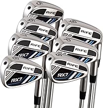 Rife Golf RX7 Hollow Core Iron Set #5-SW Golf Clubs Mens Standard Length Regular Flex Forgiving Stainless Steel Shafts