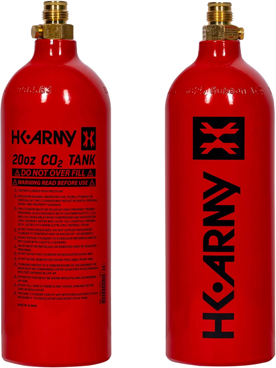 HK Army 20oz Aluminum CO2 Tank - High Pressure Compressed Air System for Paintball & Airsoft Gear