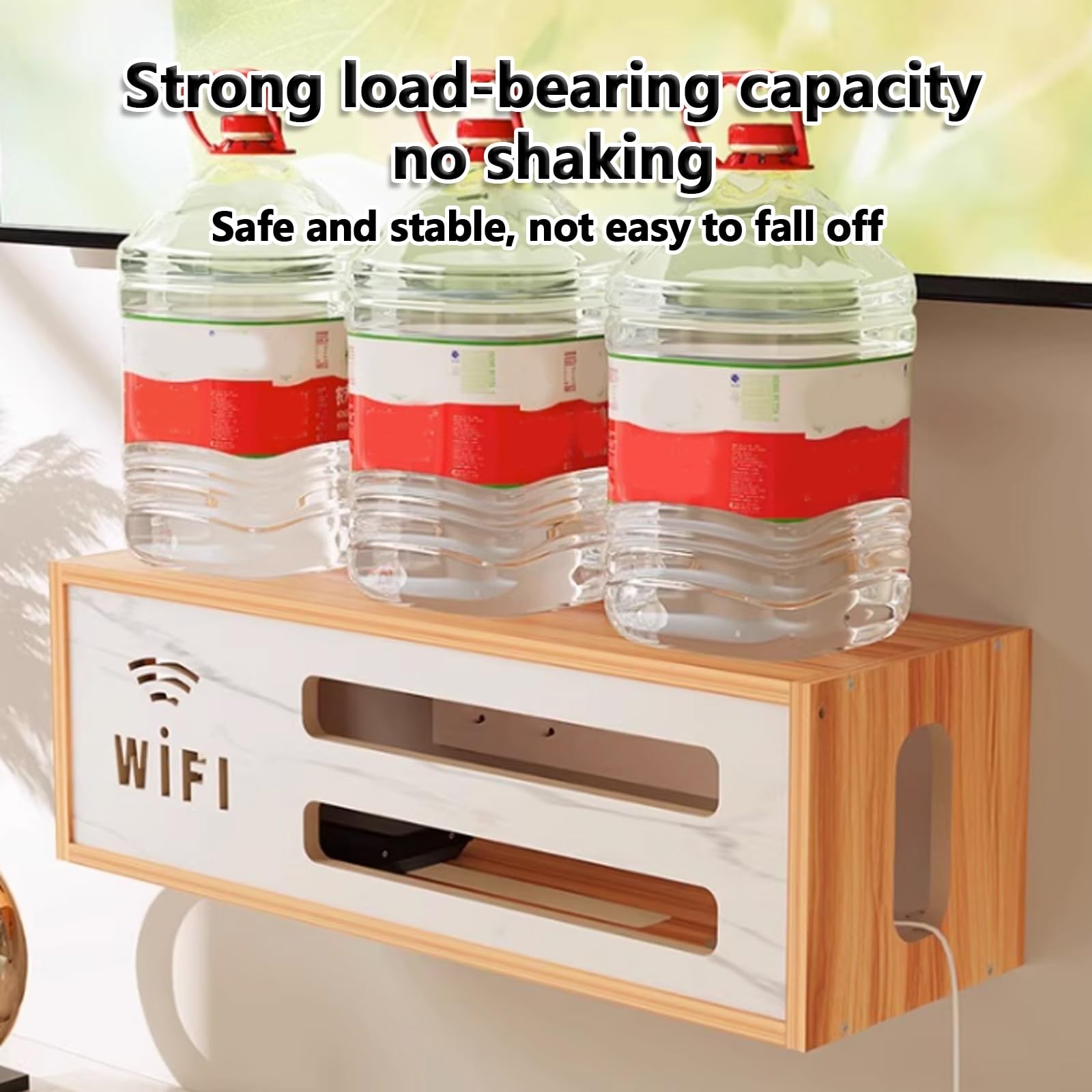 Étagère murale pour routeur, cache boîte WiFi en bois, armoire de routeur Slish pour la maison et le bureau, blanc, parfait pour dissimuler l'équivalent WiFi.