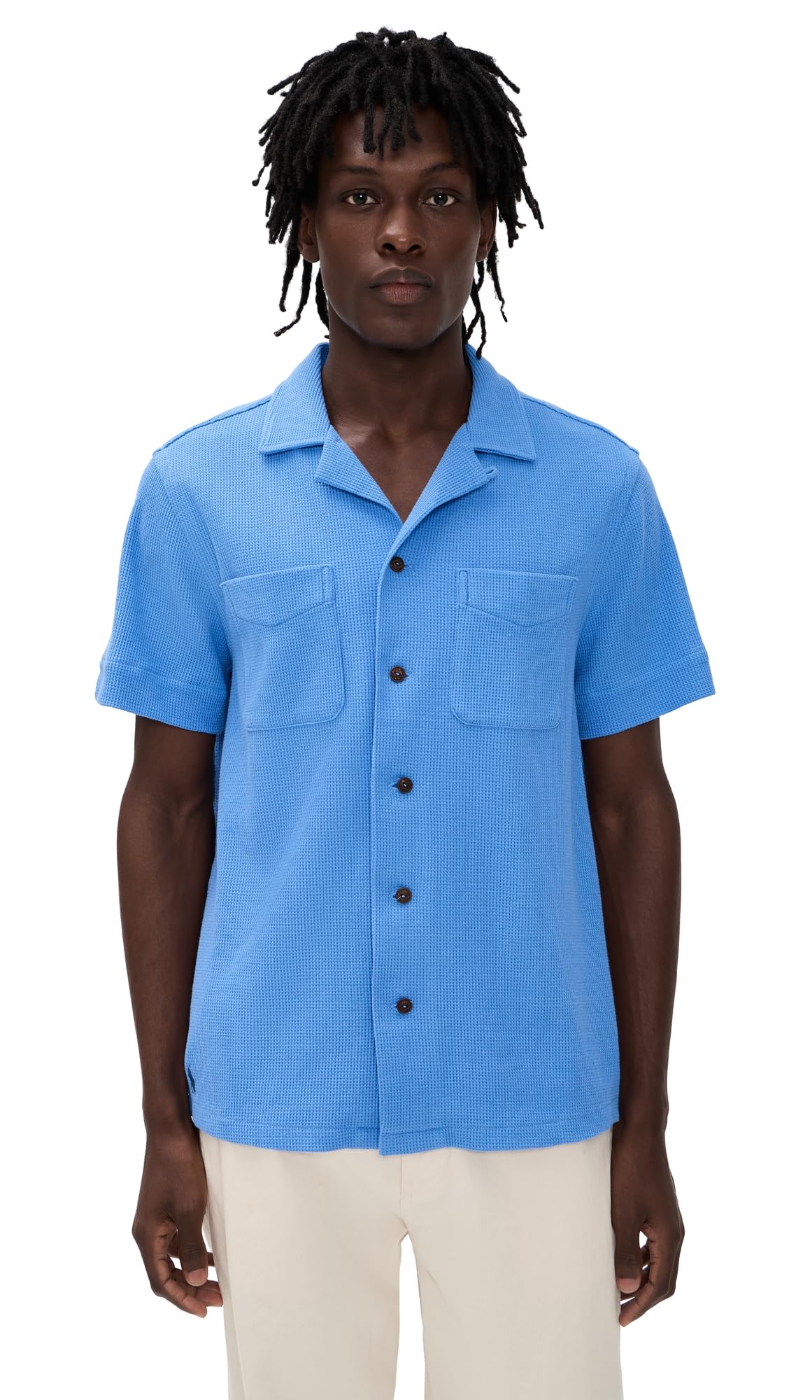 Polo Ralph Lauren Andy Camp-Shirt für Herren, Baumwoll-Leinen, Waffelstrick