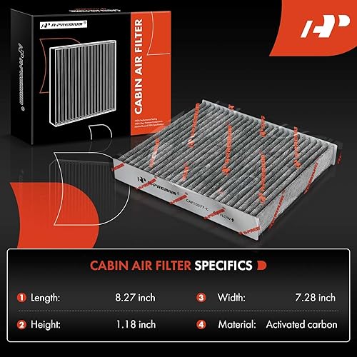 Miniatura 2 de A-Premium Filtro de aire de cabina con carbón activado compatible con Subaru Impreza 2002-2007 y Saab 9-2X 2005-2006, Reemplazo# 32008082