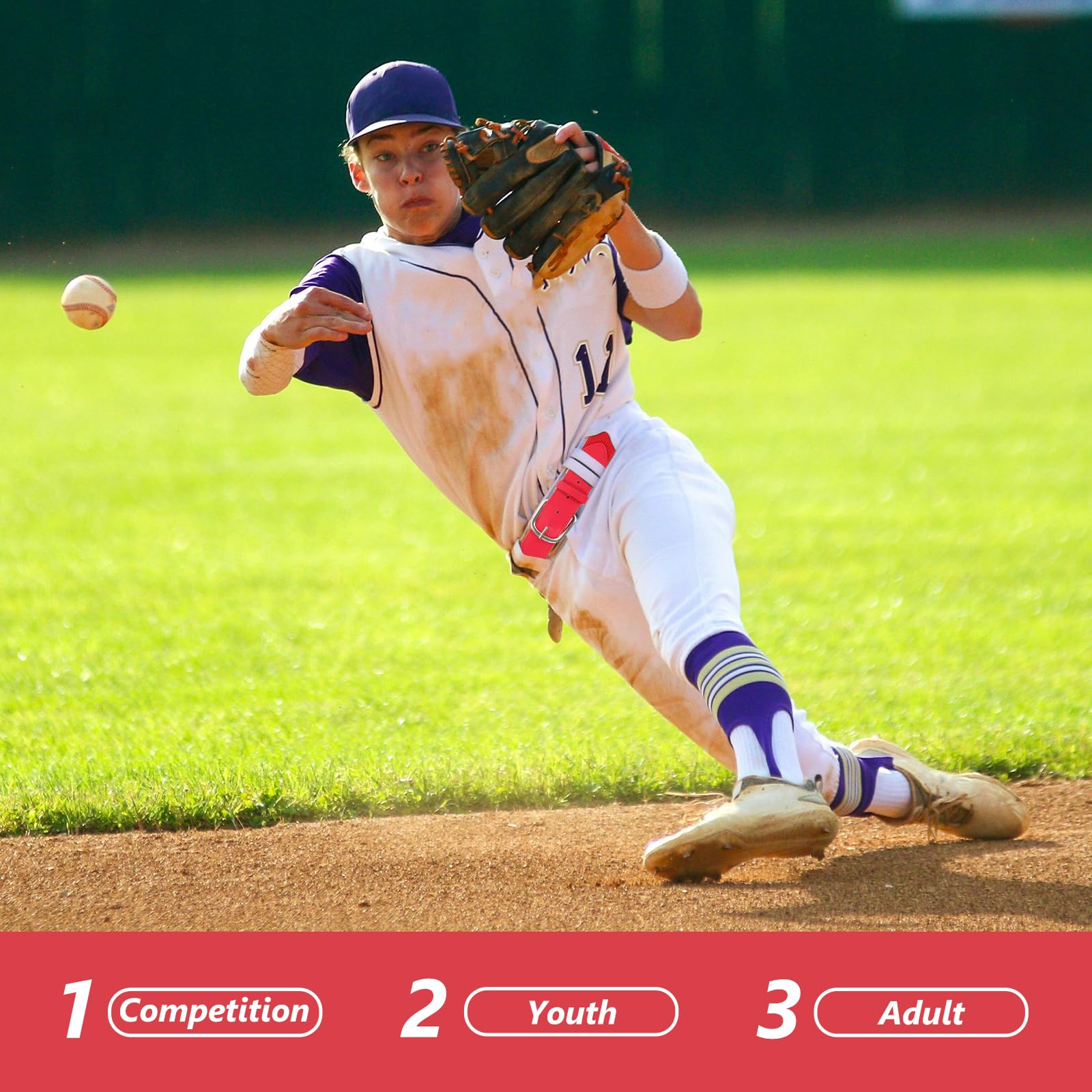 TENDYCOCO Cinturón Elástico Ajustable Para Béisbol Y Softbol Niños Jóvenes Cinturón Deportivo De Pu Rojo Para Jugadores De Béisbol