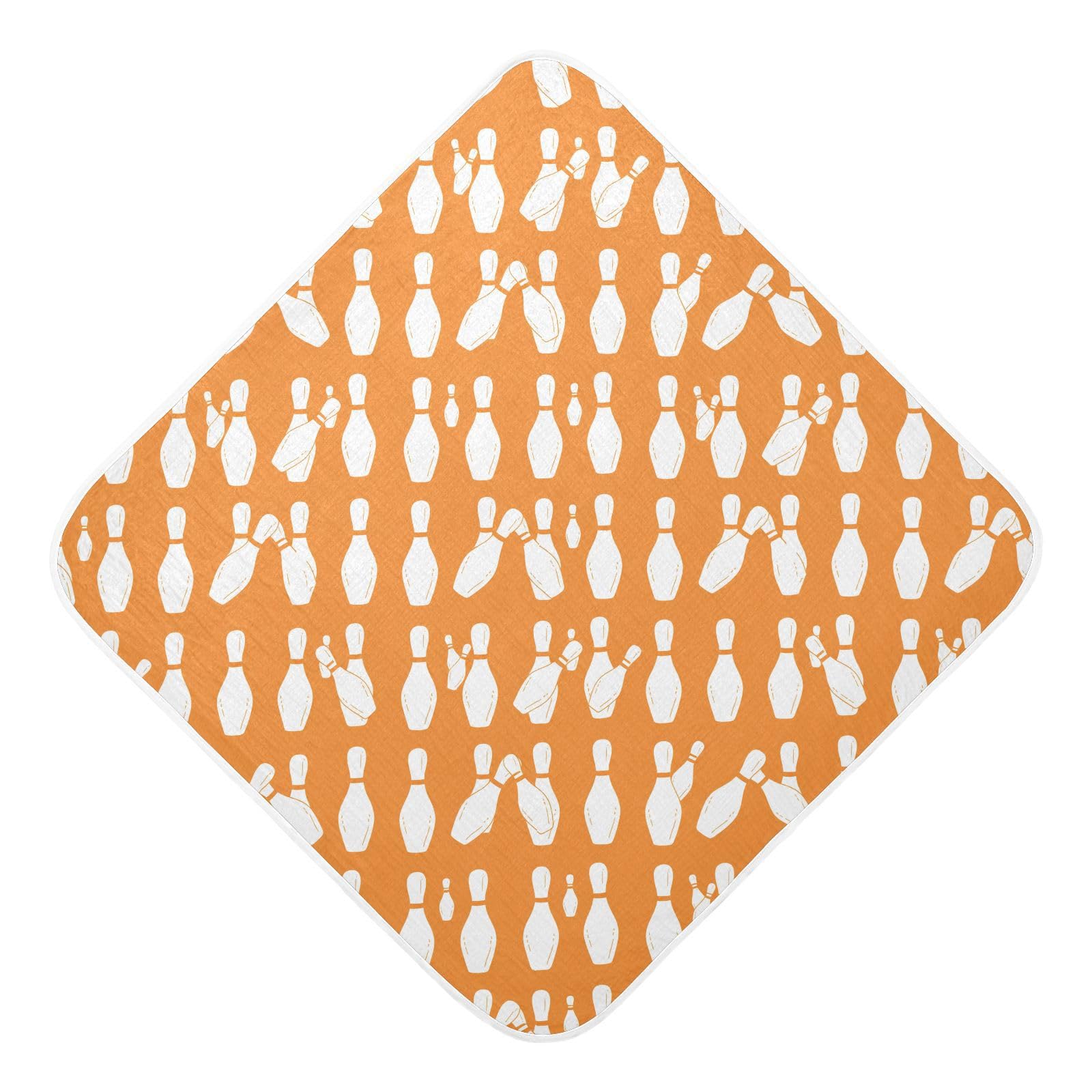 Msyxl Bowling Pins Pattern Hooded Towel - Ultra Soft & Absorbent Muslin Cotton Bath Towel for Babies, Toddlers, Newborn - Boys & Girls Essential 35