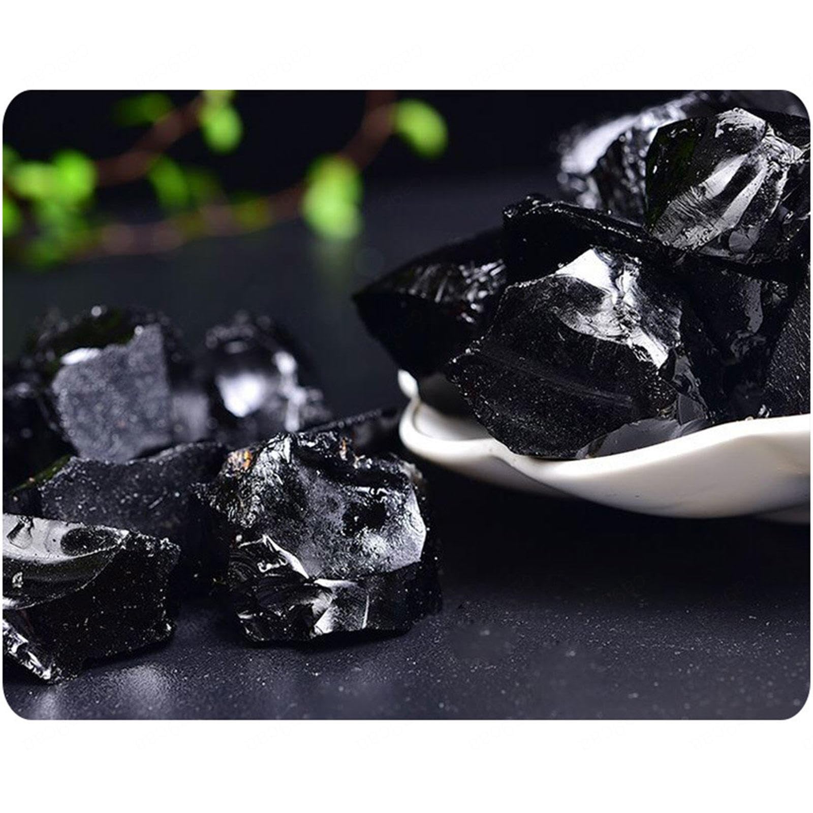 Juego de Cristales de Piedras Crudas de Obsidiana Negra a Granel de 2,2 Libras - Piedra Obsidiana - Piedras Crudas para Caer – Wicca y Curación de Cristal Energético,2-3cm