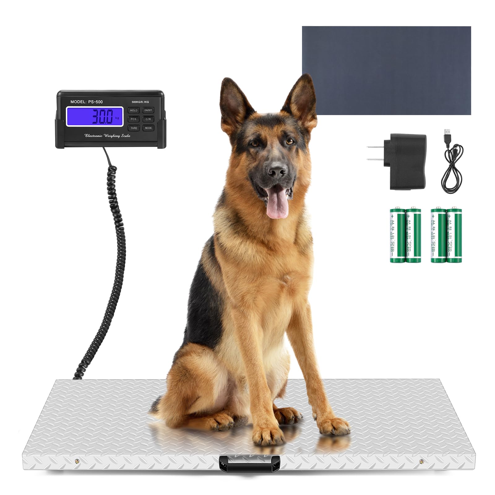 Photo 1 of Antstone Dog Scale for Large Breed 1100lb X 0.2lb Livestock Scale for Pigs, Cattle with 40.7” X 20.9” Stainless Steel Weighing Platform
