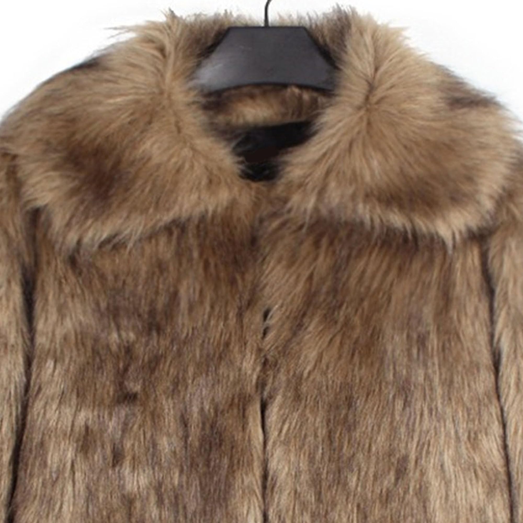 Abrigo largo de piel sintética cálido para hombre, abrigo peludo, exterior de invierno, chaqueta polar gran tamaño