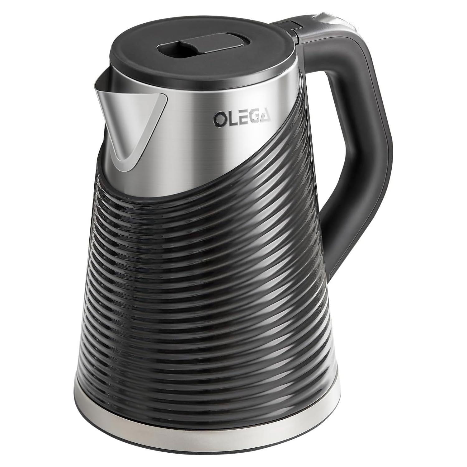 OLEGA Electric Kettle - 1500W Fast Boiling Electric Water Kettle 1.8L BPA-Free Stainless Steel Hot Water Kettle Electric Auto Shut Off BPA-Free Water Boiler Kettle Electric for Tea Coffee (Black)