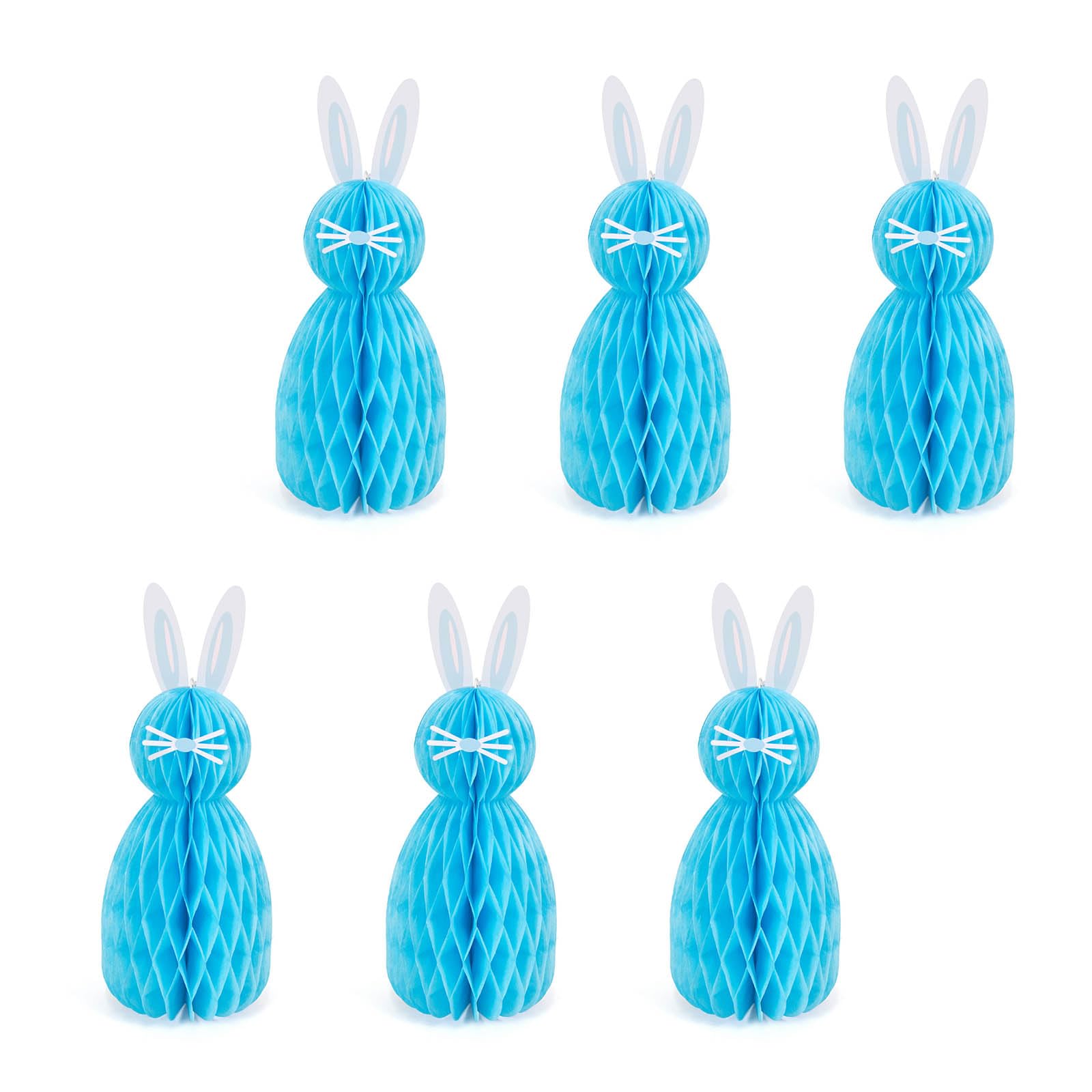 Buxuaaaa Multipurpose Easters Party Decorations 6Pcs Honeycombed Rabbits Hanging Centerpieces for Home and Event Decoration Easters Party Supplies