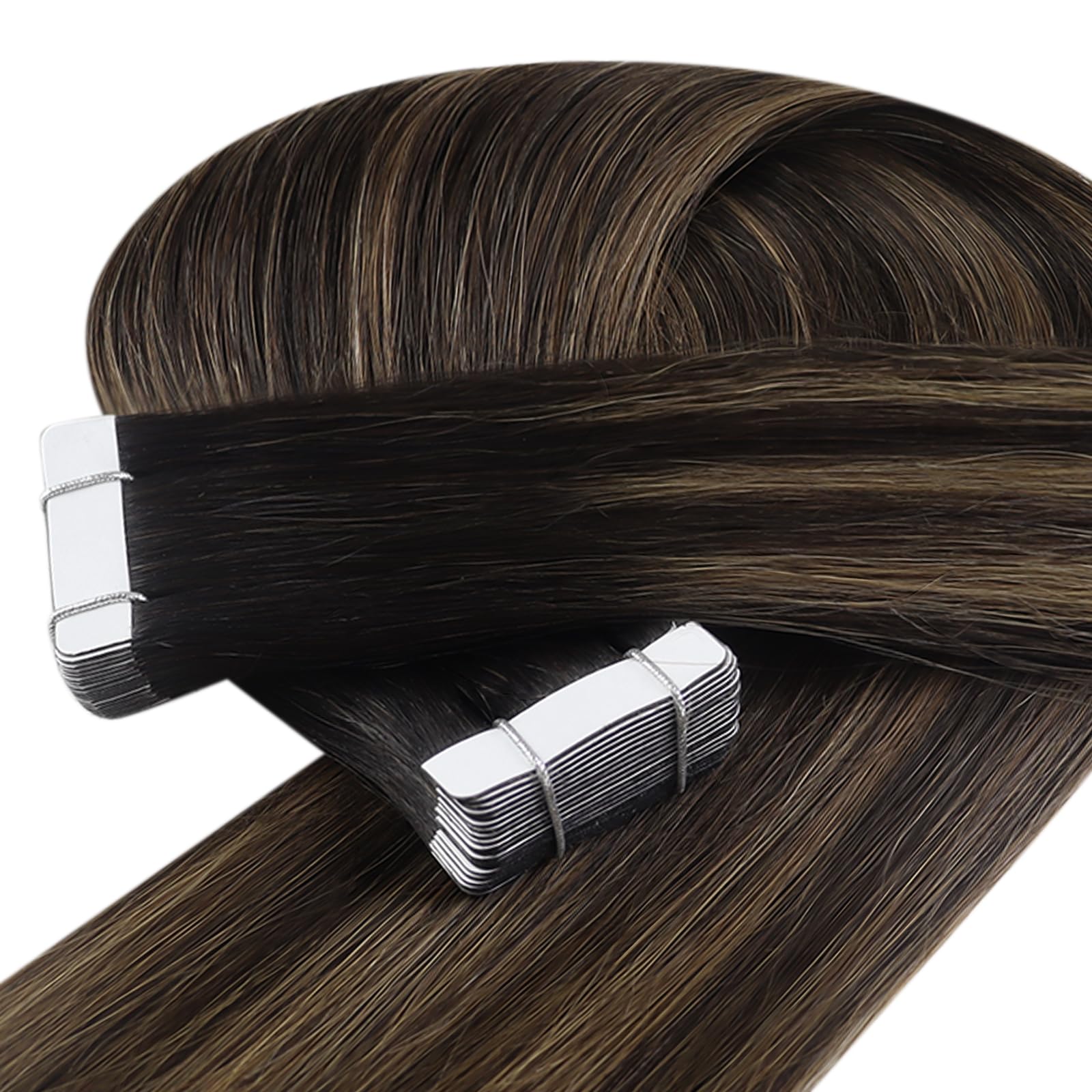 YoungSee 20pcs Blonde Tape in Hair Extensions Human Hair 12Inch 30g Platinum Blonde Tape Hair Extensions Tapes Real Human Hair Short Straight Hair for Women — view 76