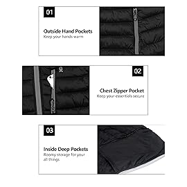 Little Donkey Andy Men\'s Packable Lightweight Puffer Jacket Hooded Windproof Winter Coat with Recycled Insulation Black XXL