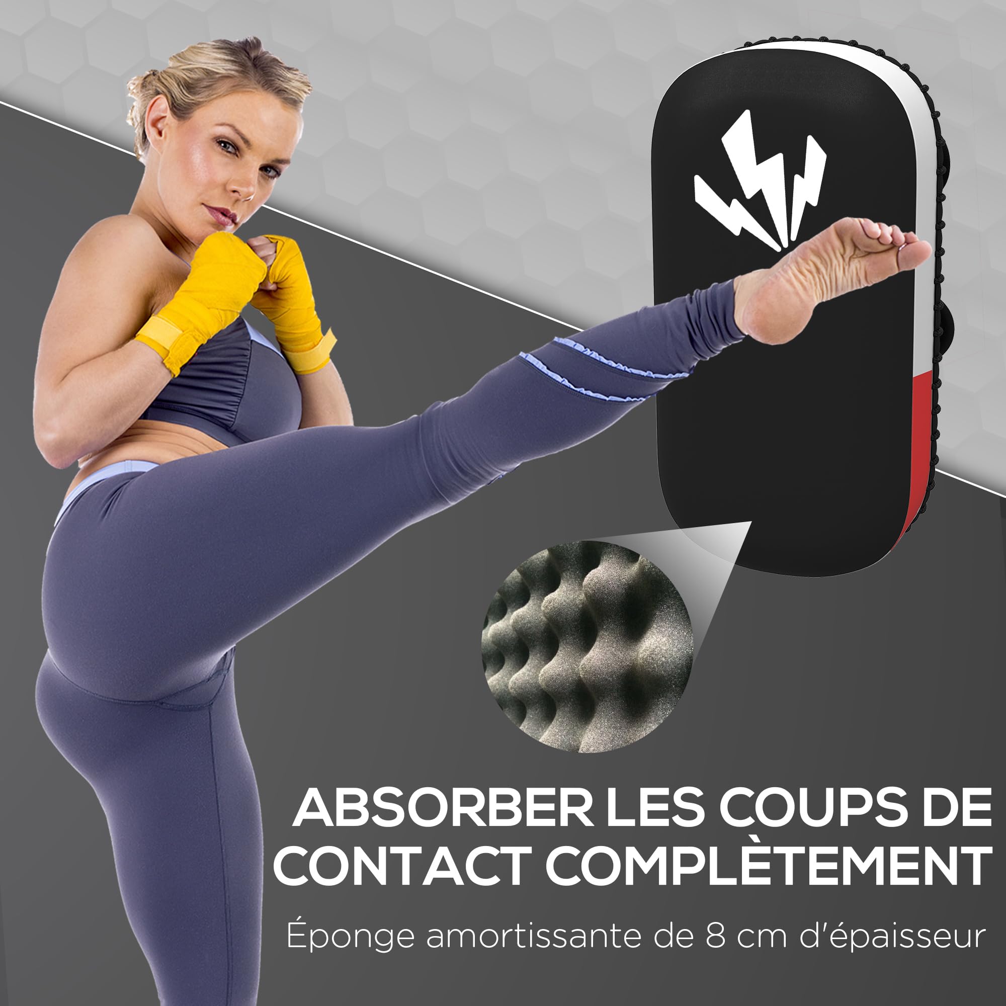 SPORTNOW Bouclier de Frappe Coussin PAO de Boxe Muay Thai Karaté Taekwondo Kickboxing Home Training Protection - Noir