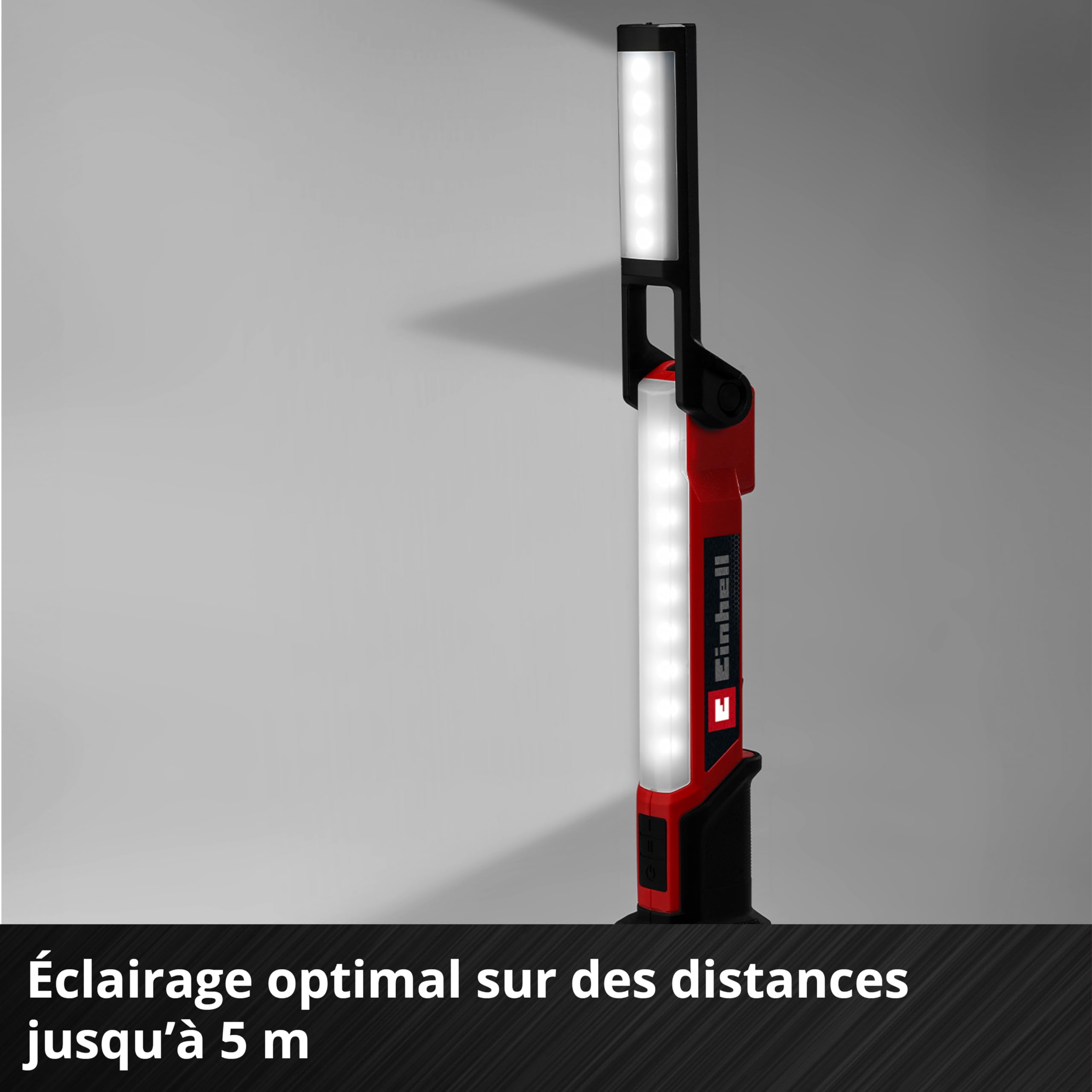 Einhell Lampe sans fil TE-CL 18/1000 S Li-Solo Power X-Change (18 V, tête lumineuse rabattable, 3 options d’éclairage, 15 LED, 1 000 lumens, 5 700 K, sans batterie)