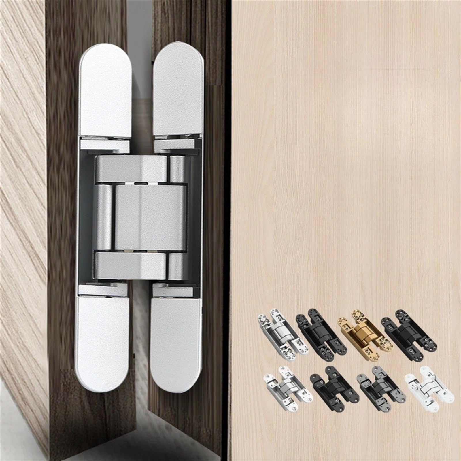 Bisagras con rodamiento de bolas, Bisagra dedicada for puerta oculta Bisagra oculta ajustable tridimensional Bisagra for puerta oculta Cruz(Gray,140x 30 mm)