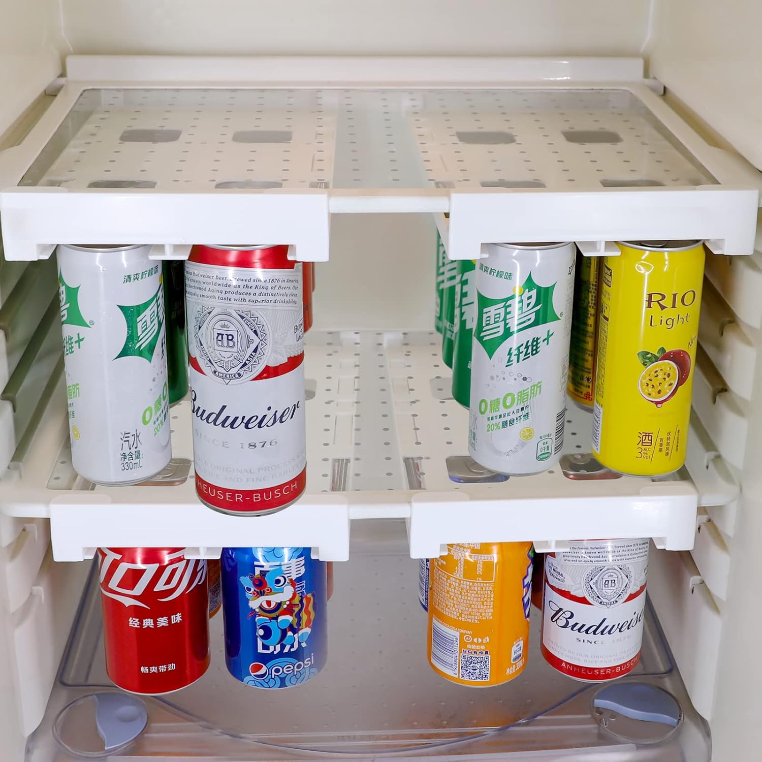 ZWMBYN Hanging Fridge Soda Can Organizer, Pullout Fridge