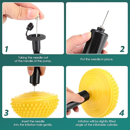 Miniatura 3 de Hungdao Paquete de 12 cápsulas de equilibrio de estabilidad, puntos con bomba de aguja, media punta, bóvedas de pelota de fitness para hombres y