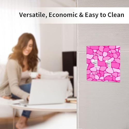 Miniatura 5 de Cubierta de placa de interruptor de luz de palanca doble rosa decoración placa de pared decorativa cubierta de salida para el hogar dormitorio