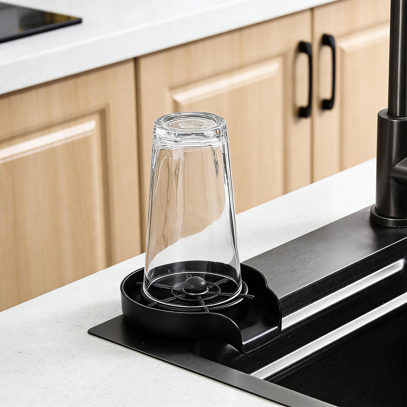Dispensador automático para encimera, limpia al instante botellas y vasos, pulverizador de agua de limpieza rápida