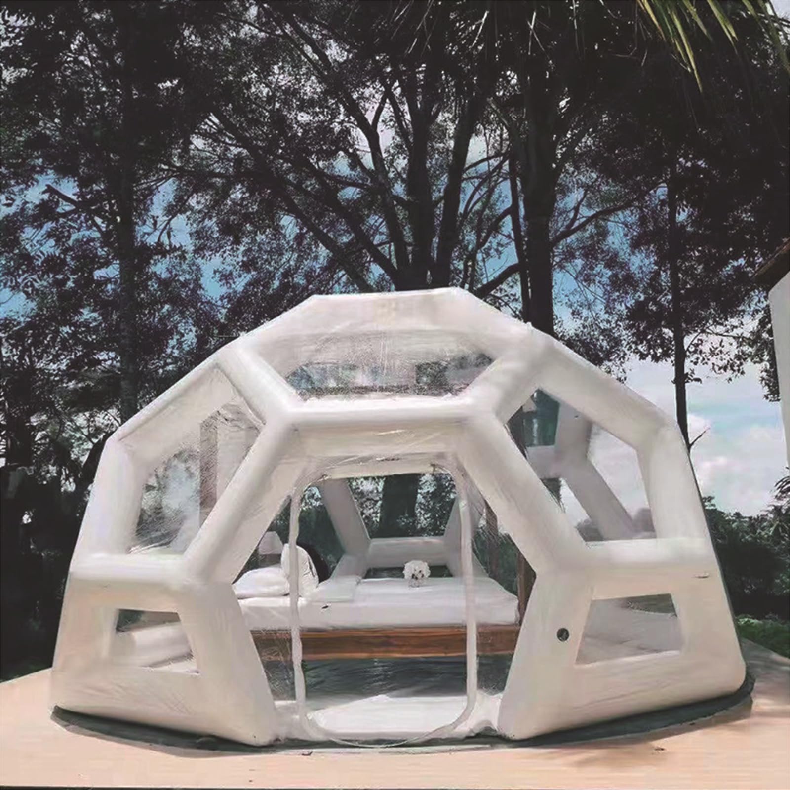 asdchZen Transparent Inflatable Bubble Tent, Inflatable Bubble Tent with Blower Transparent Outdoor Camping Stargazing Dome 4M to 6M (A 6M)