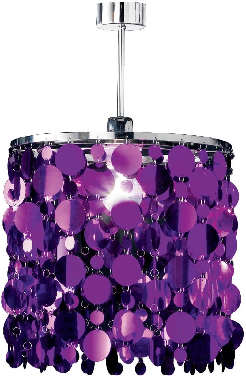 Terraza Ceiling Light with Purple Lamp Shade
