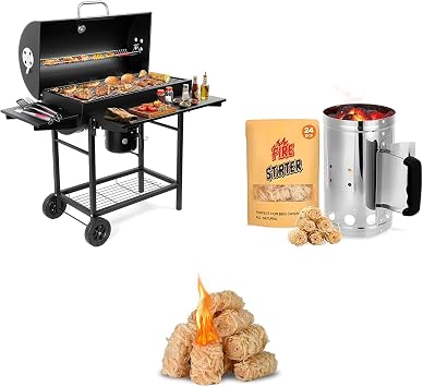 Barrel Charcoal Grill Kit with Steel Bucket & 150 Rolls