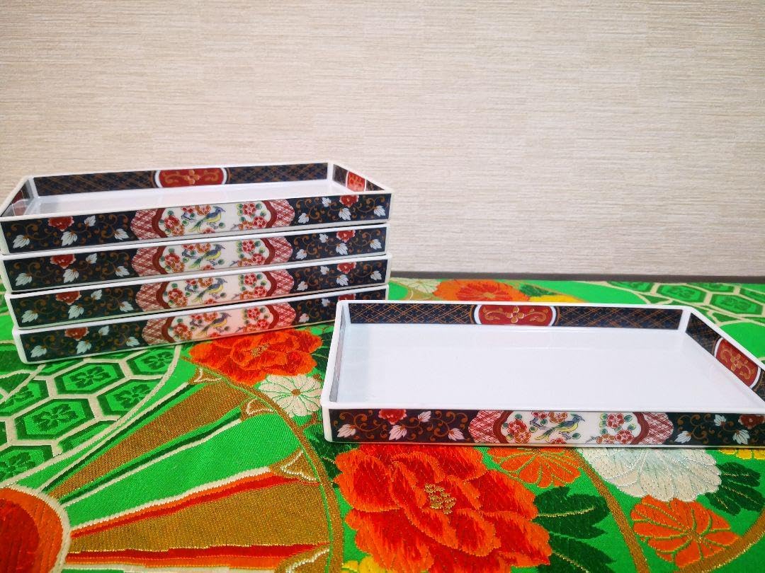 美濃焼 和窯 角皿 角長皿 刺身皿 銘々皿 ５枚 古伊万里文様