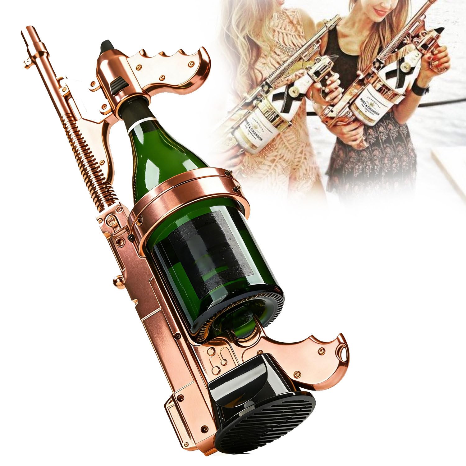 XNZJHPP Champagne Spray Gun Shooter, Multi-Occasion Wine Dispenser Prop for Photo Props VIP Events & Grand Opening Celebrations (Rosegold)