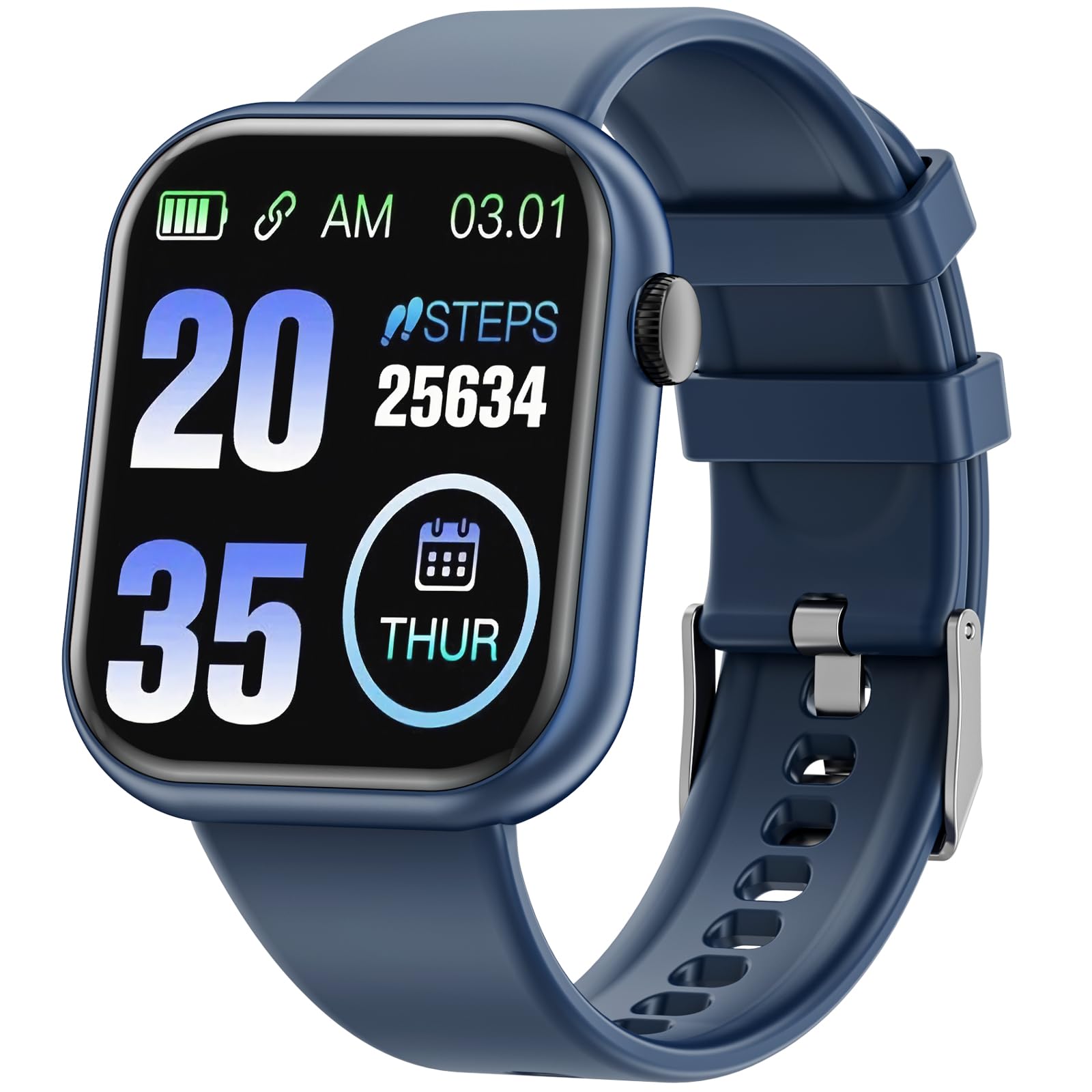 Smartwatch Uomo Donna, 1,85'' Schermo Orologio Smartwatch con Chiamata Bluetooth e Risposta Vivavoce, Smart Watch con Contapassi, Cardiofrequenzimetro da Polso, Orologio Fitness per Android iOS