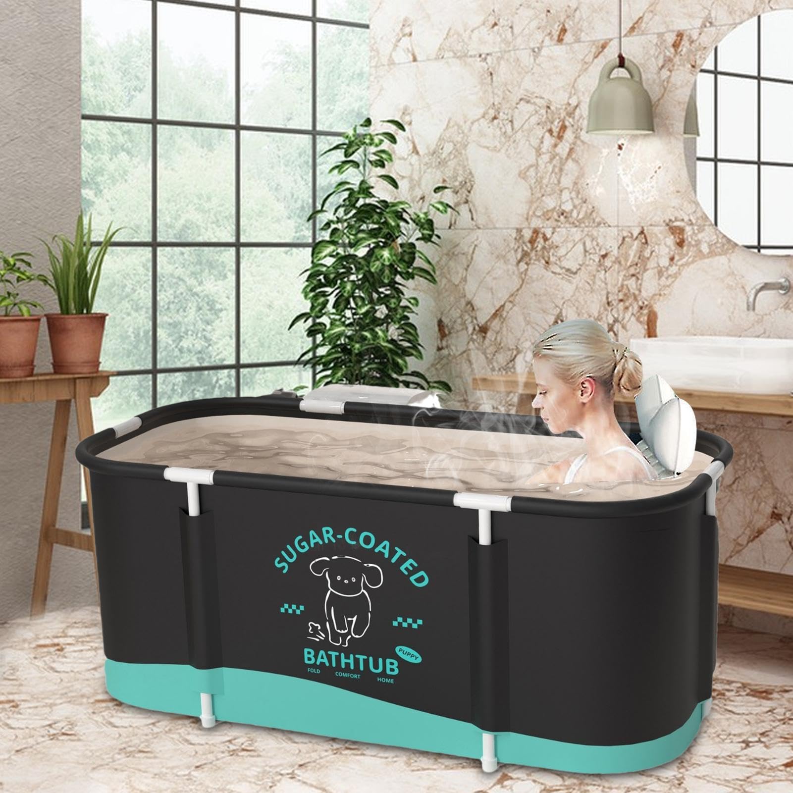 Vasca pieghevole per adulti, fredda per bagno, 110 x 60 x 50 cm