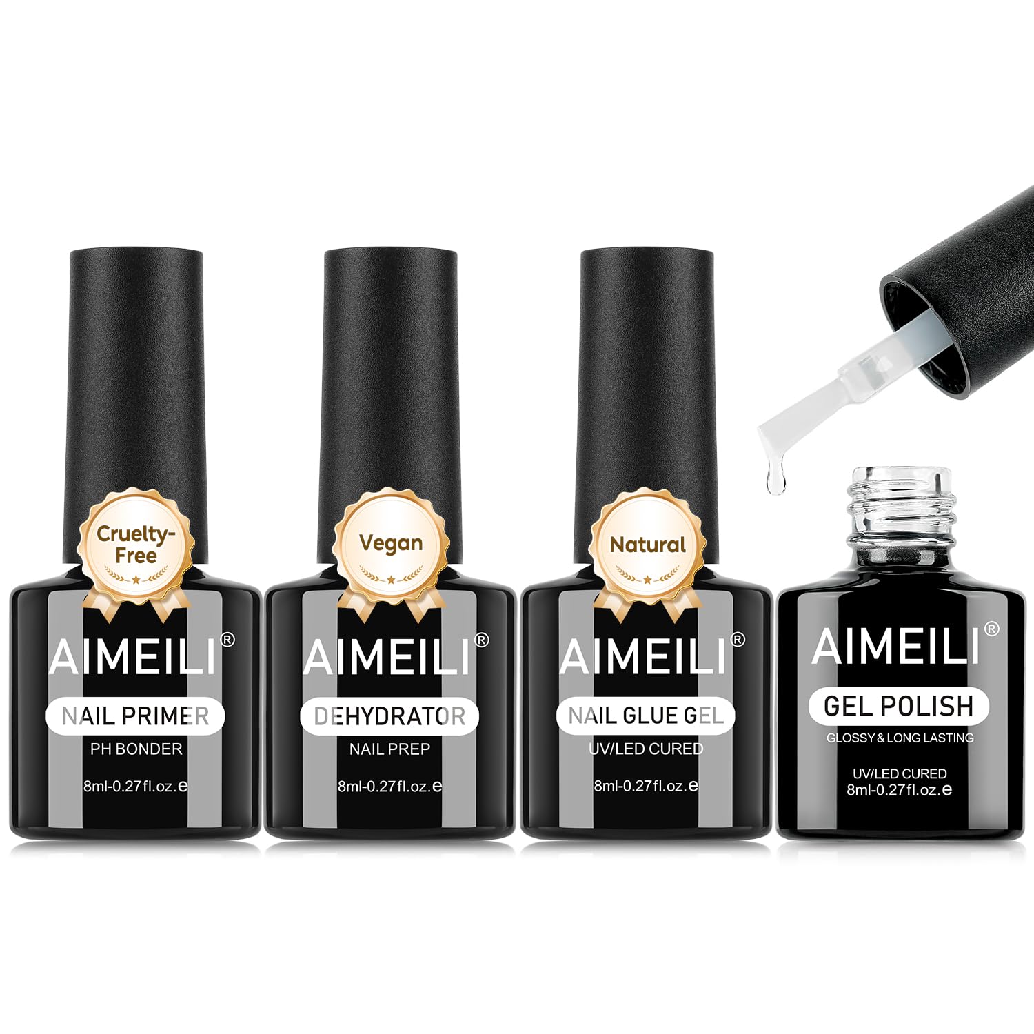 AIMEILI Nail Dehydrator Primer Nail Glue Blooming Kit