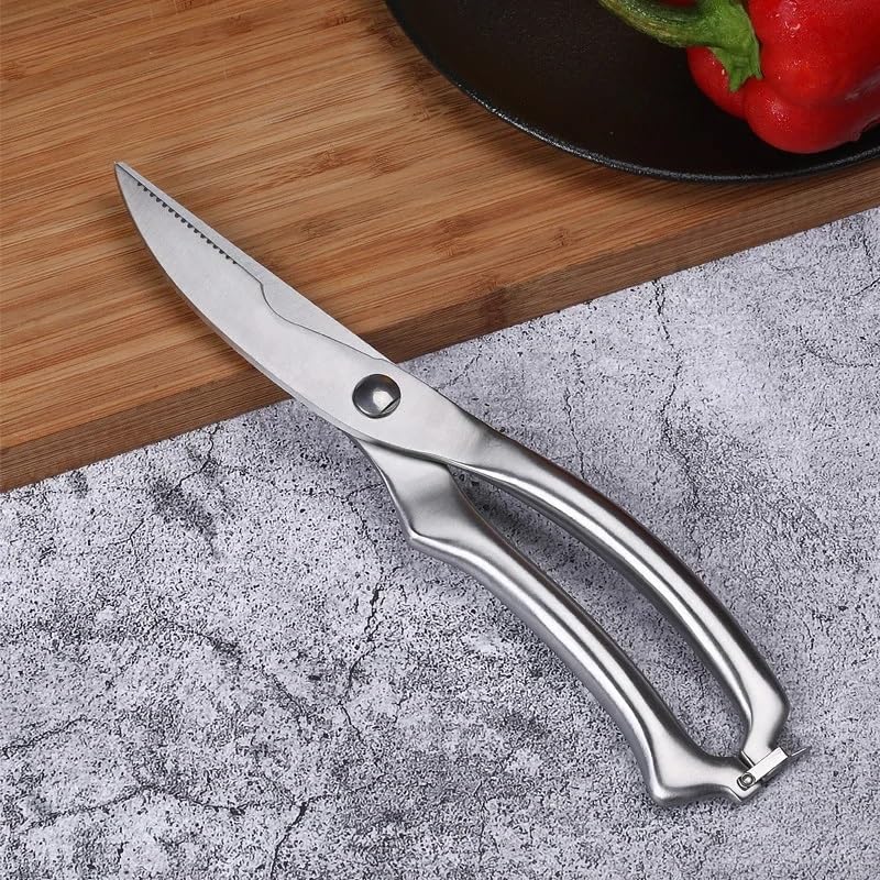Forbici da Cucina, Utensili da Cucina in Acciaio Inossidabile, Forbici per Ossa di Pollo, Forbici Multiuso per Uso Domestico (Forbici in Acciaio)