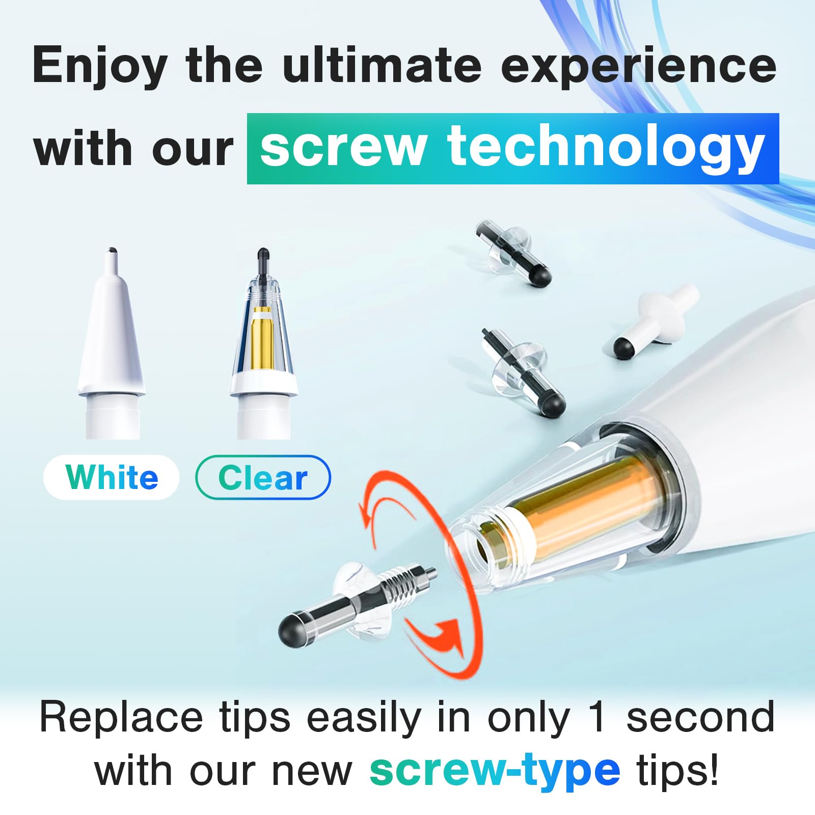 Project Comfy Our Tablet Pencil tips provide The ultimate Pen and paper experience. We're sure you'll be amazed at our innovative tip replacement! (Clear)