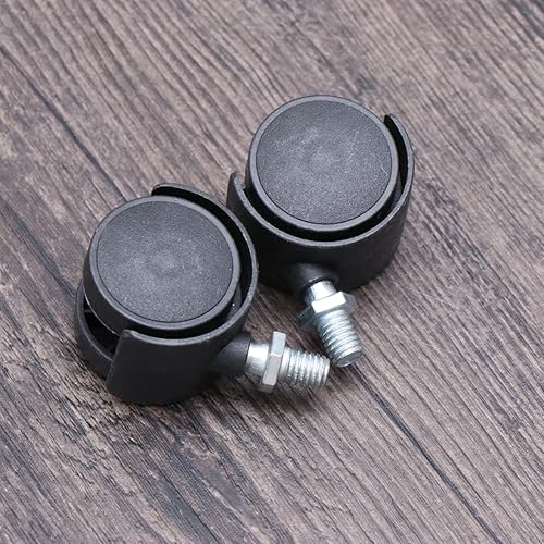 Miniatura 7 de 2 piezas de rueda giratoria universal de base cuadrada rueda delantera rueda de repuesto para muebles cochecito (negro)