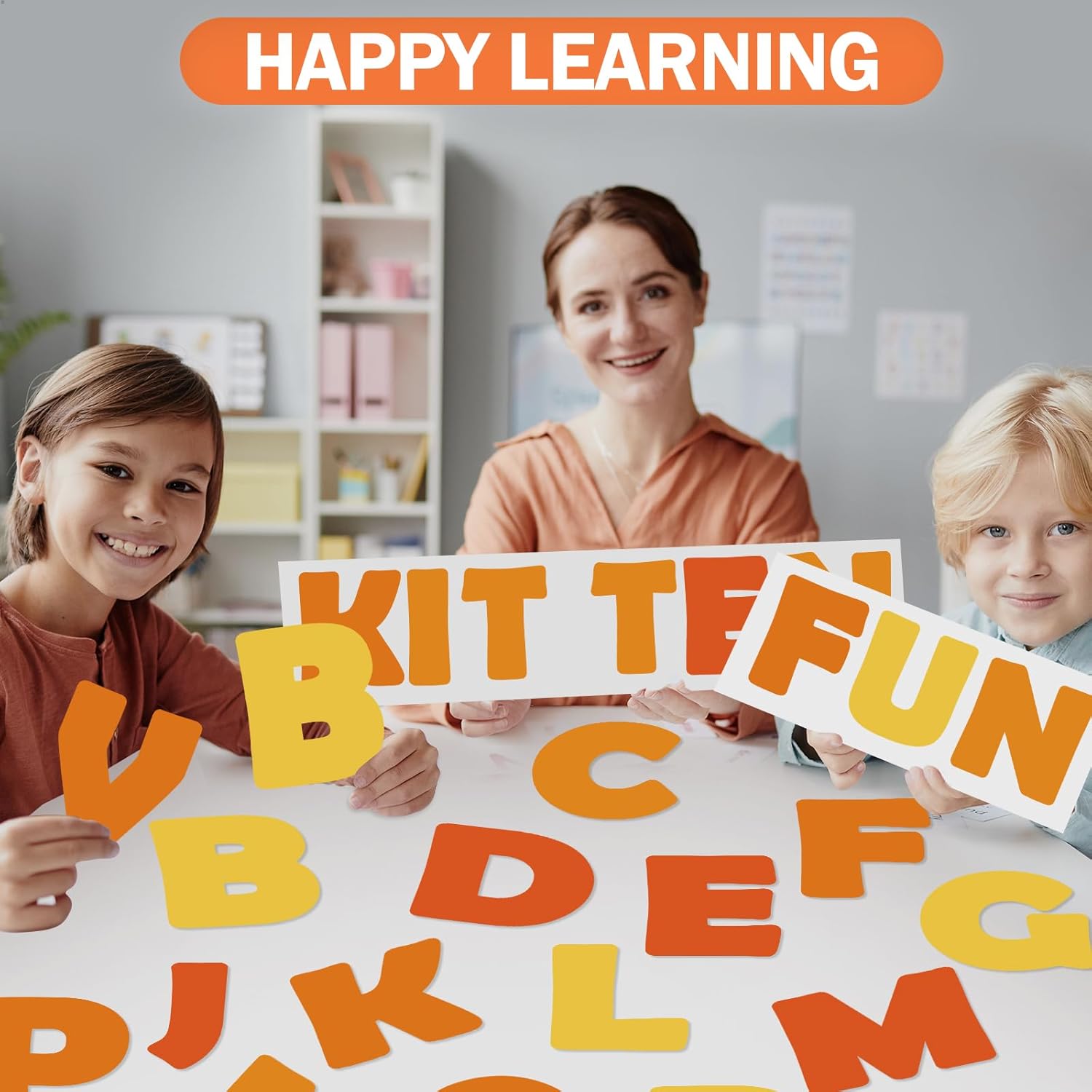 Lonfliness 150PCS Large Fall Bulletin Board Letters Orange Alphabet Punctuation Cutouts Combo Pack Set Letter for Bulletin Board Autumn Classroom Display Wall Home School Poster Decor