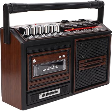 Portable Cassette Player, Vintage Tape Player Full Band Noiseless AM FM Radio for Elderly Children, with Headphone Jack, USB Memery Card Input Player RecorderCoffee Color