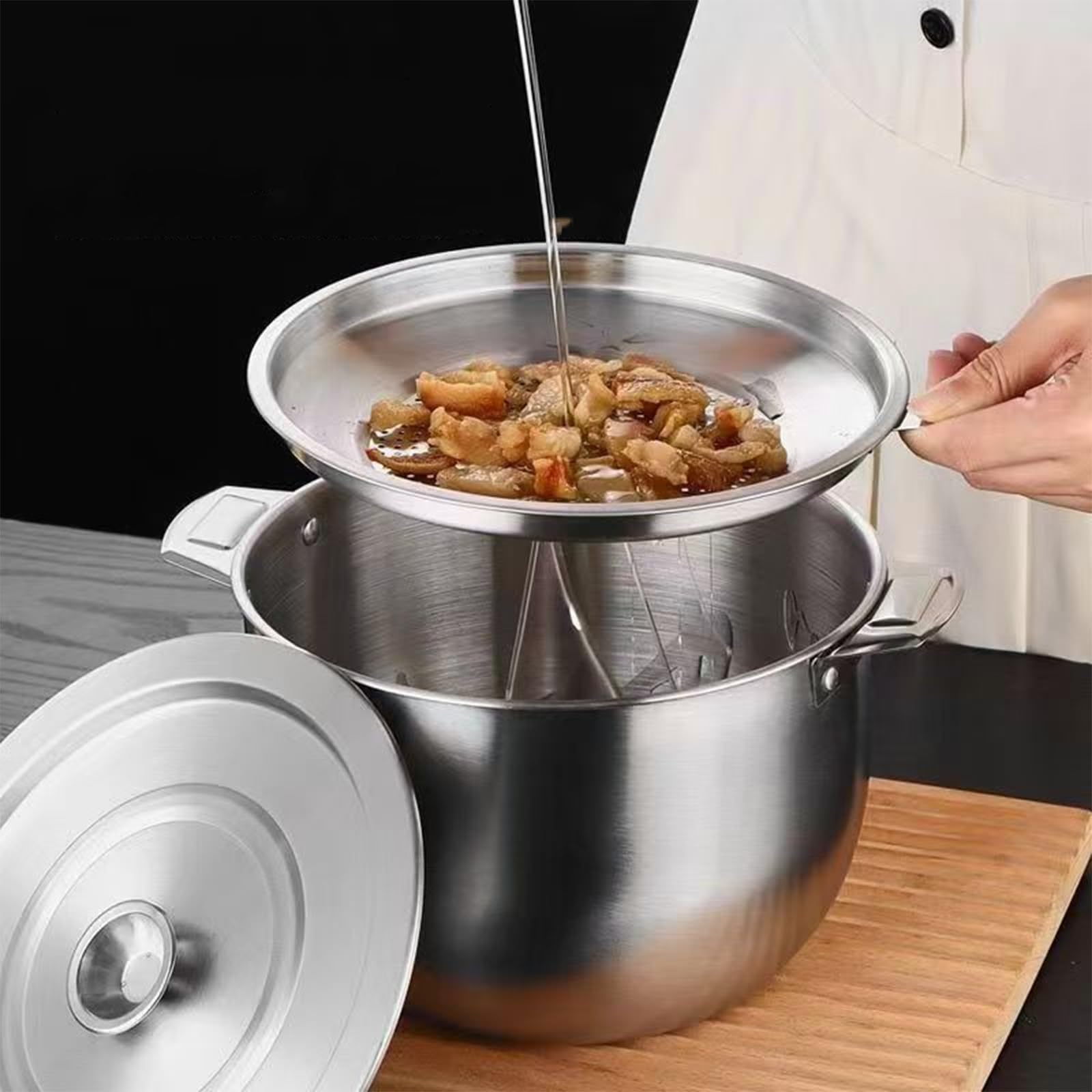Filtre à Huile en Acier Inoxydable 304, passoire à Huile, Pot de Filtre à Huile, bidon de Graisse, bidon de Stockage d'huile en Acier Inoxydable, for la Cuisine à Domicile(4.0L)