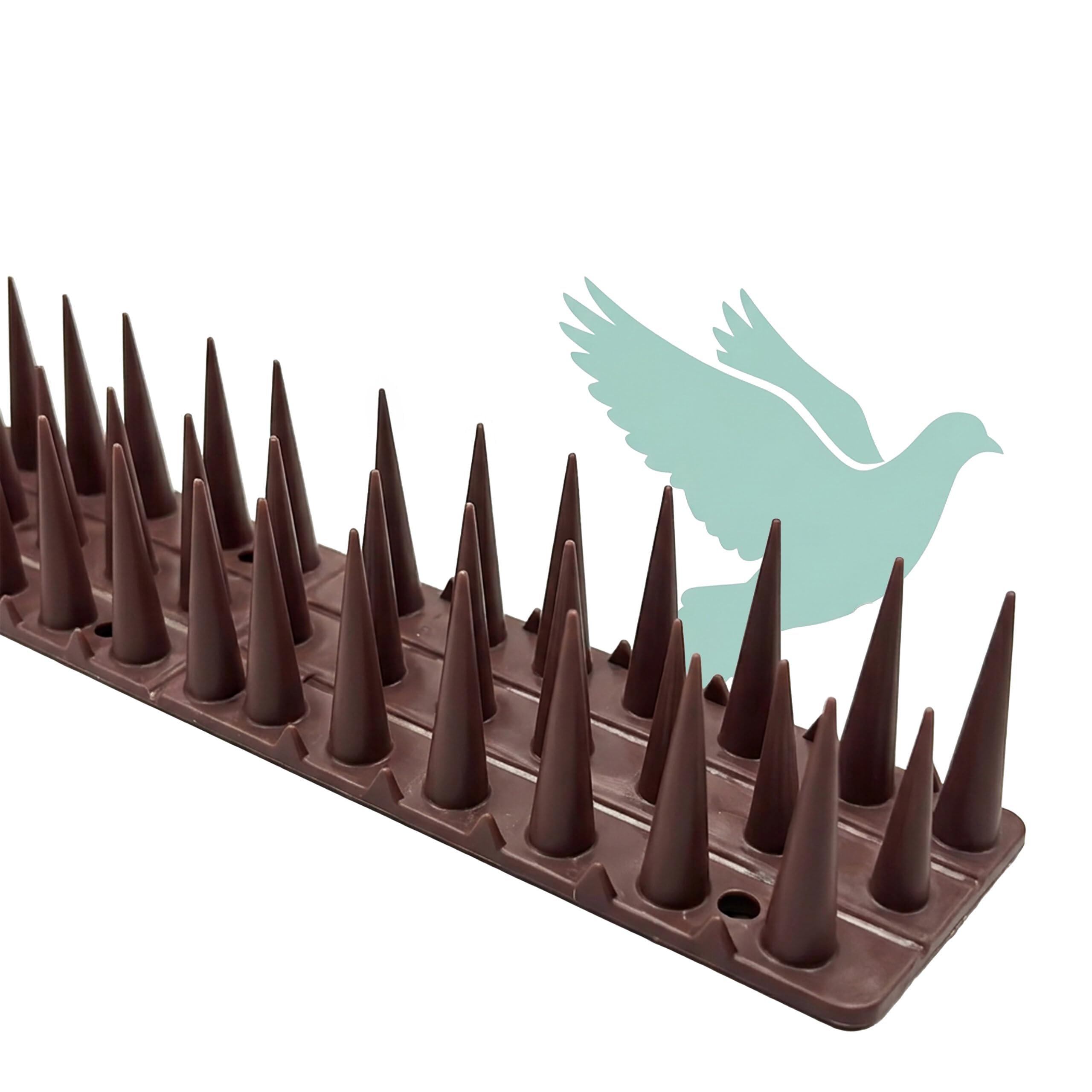 Relaxdays Dissuasore per Uccelli, Set da 20 Pezzi, per Balcone, Tetto, 3 File, Ogni Pannello HBT: 3,5 x 42,5 x 4 cm, Repellente per piccioni, PP, Marrone